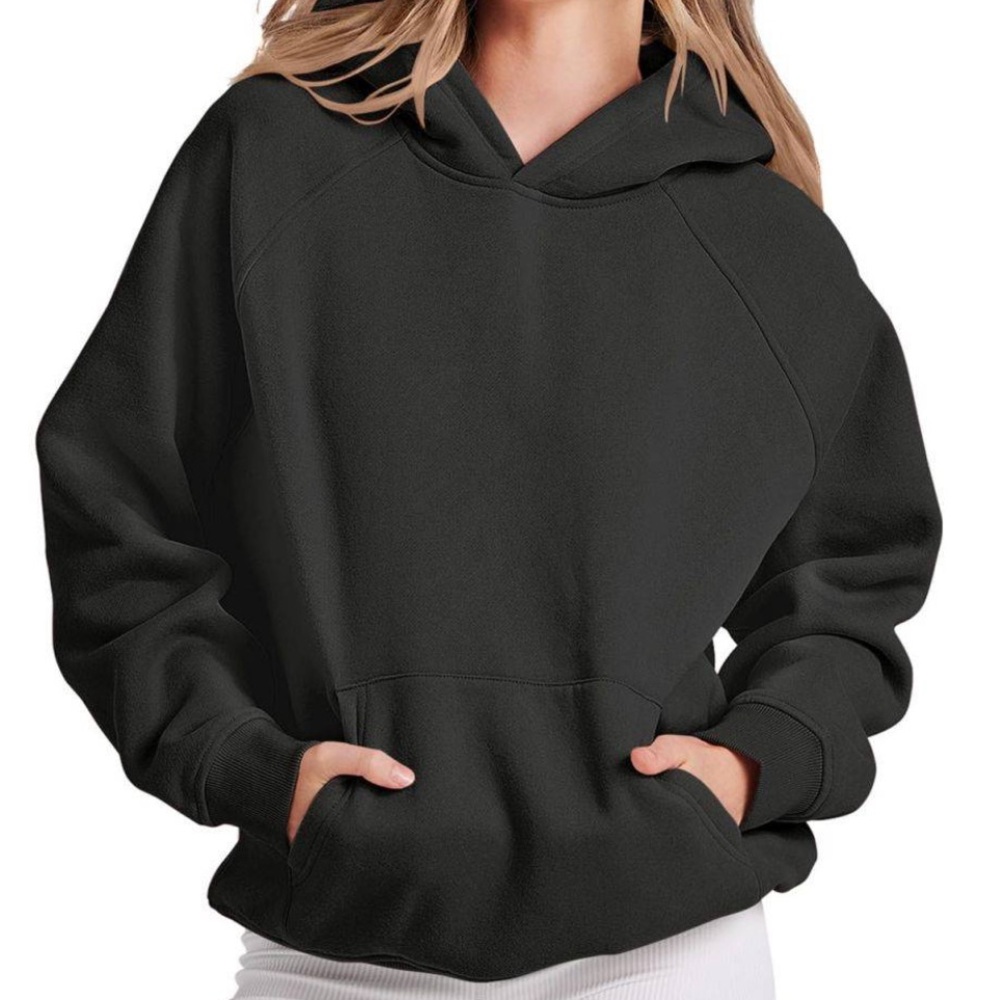 ANRABESS Women's Oversized Drop Shoulder Fleece Hoodie